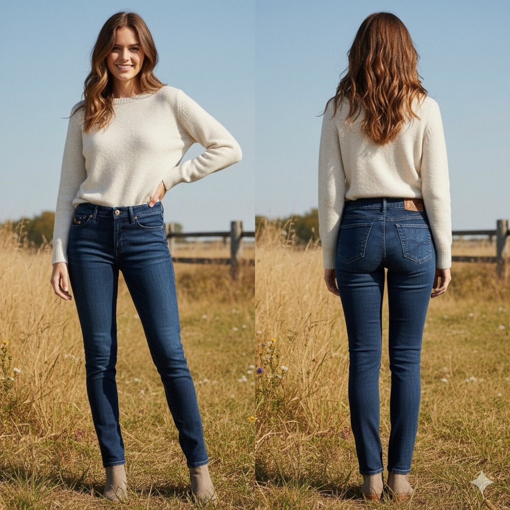 Women's Polo Ralph Lauren Dark Wash Slim‎ Fit Denim Jeans RL Pocket 30x32 $168